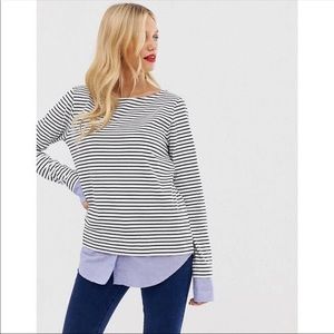 Jcrew striped poplin top Sz small